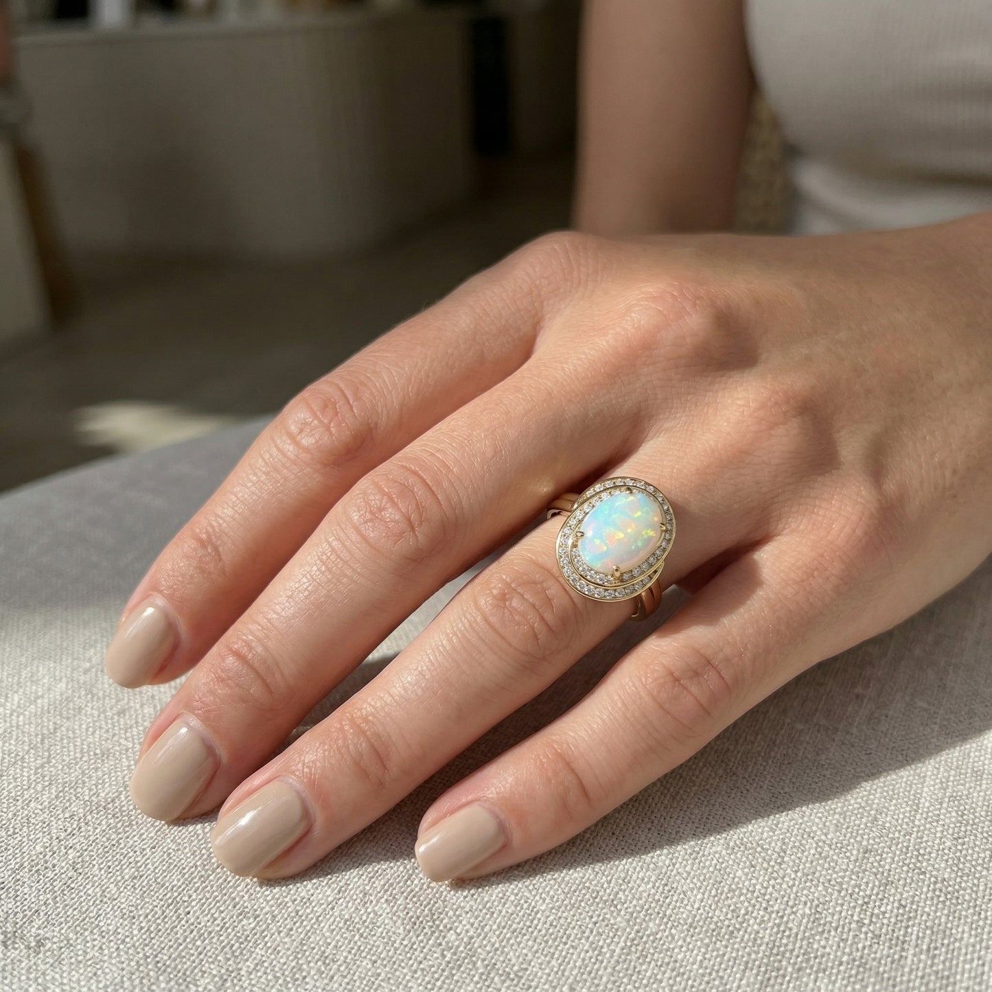 Opal Swirl Ring