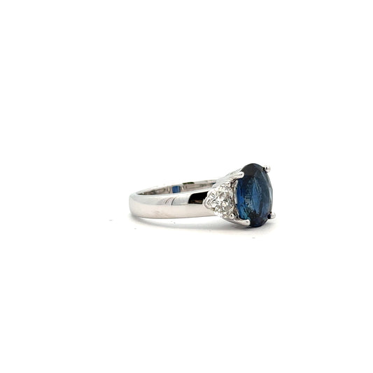 Sapphire & Diamond Heart Ring