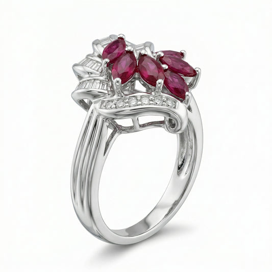 Ruby Flower Ring