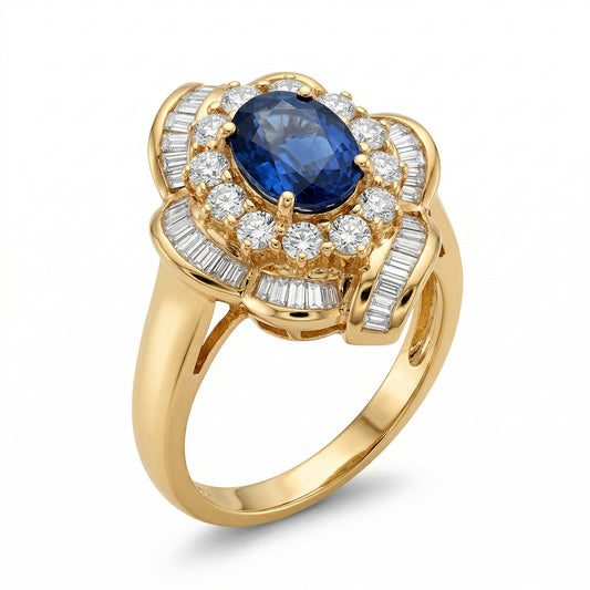 Vintage Sapphire Diamond Ring