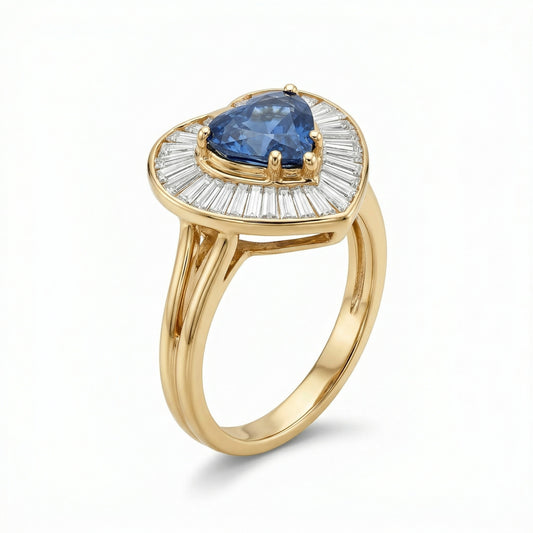 Sapphire Heart Ring