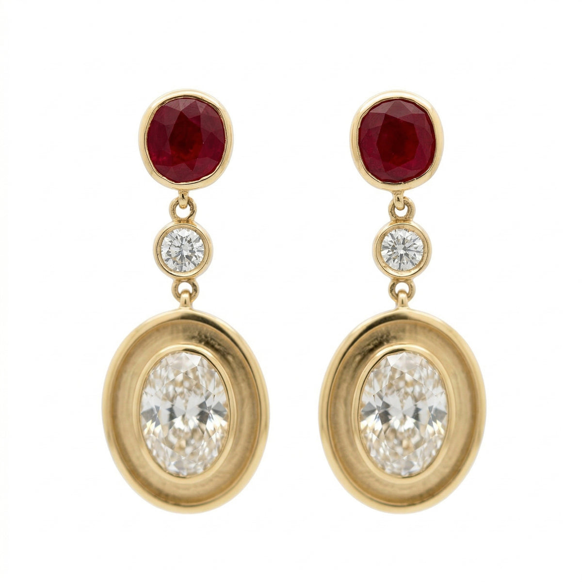 Ruby Gold Accent Earrings