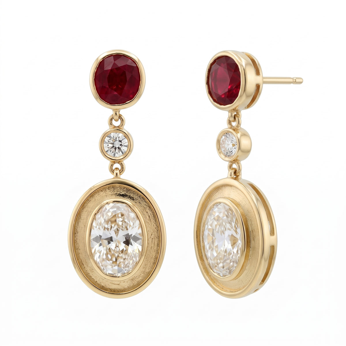 Ruby Gold Accent Earrings