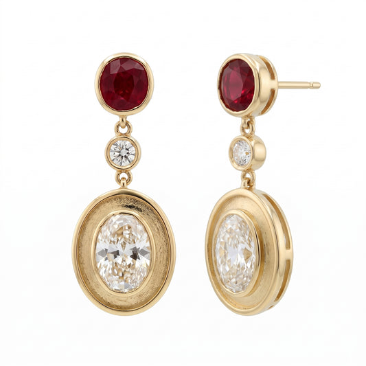 Ruby Gold Accent Earrings