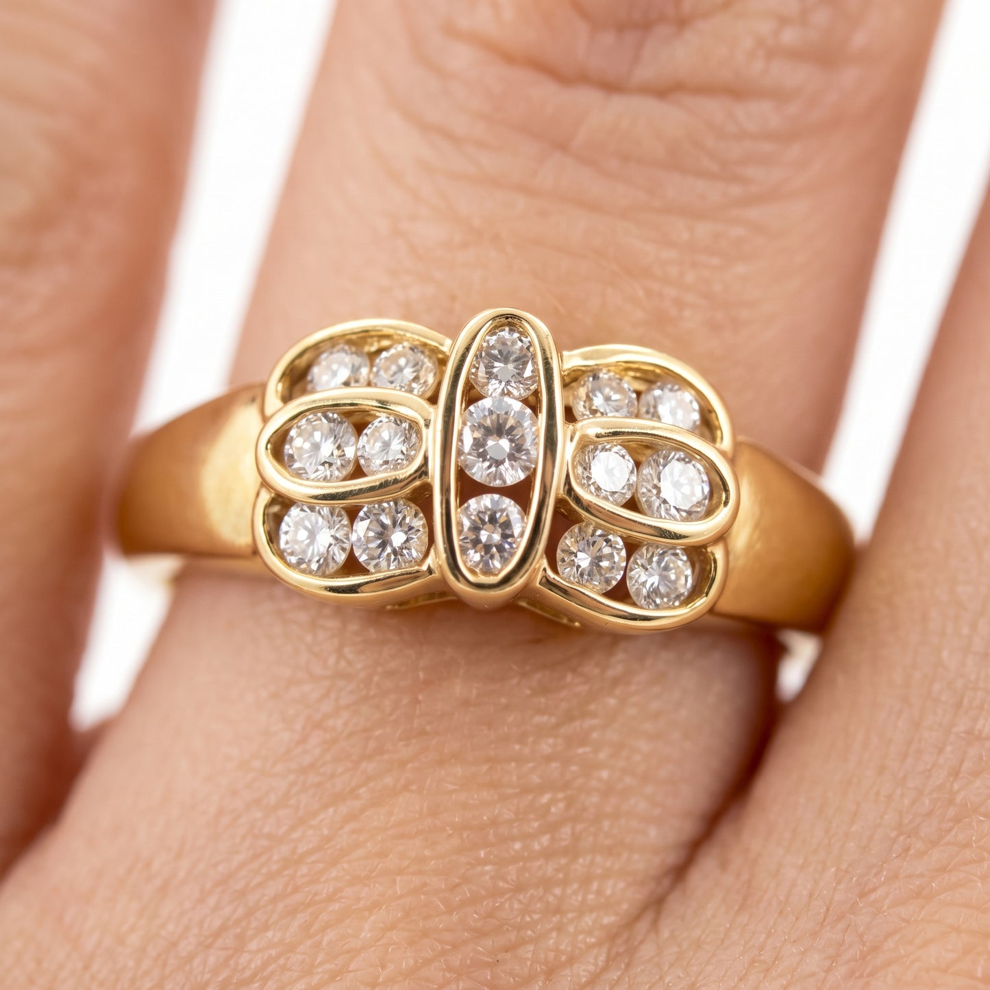 15-Diamond Channel Bow Ring