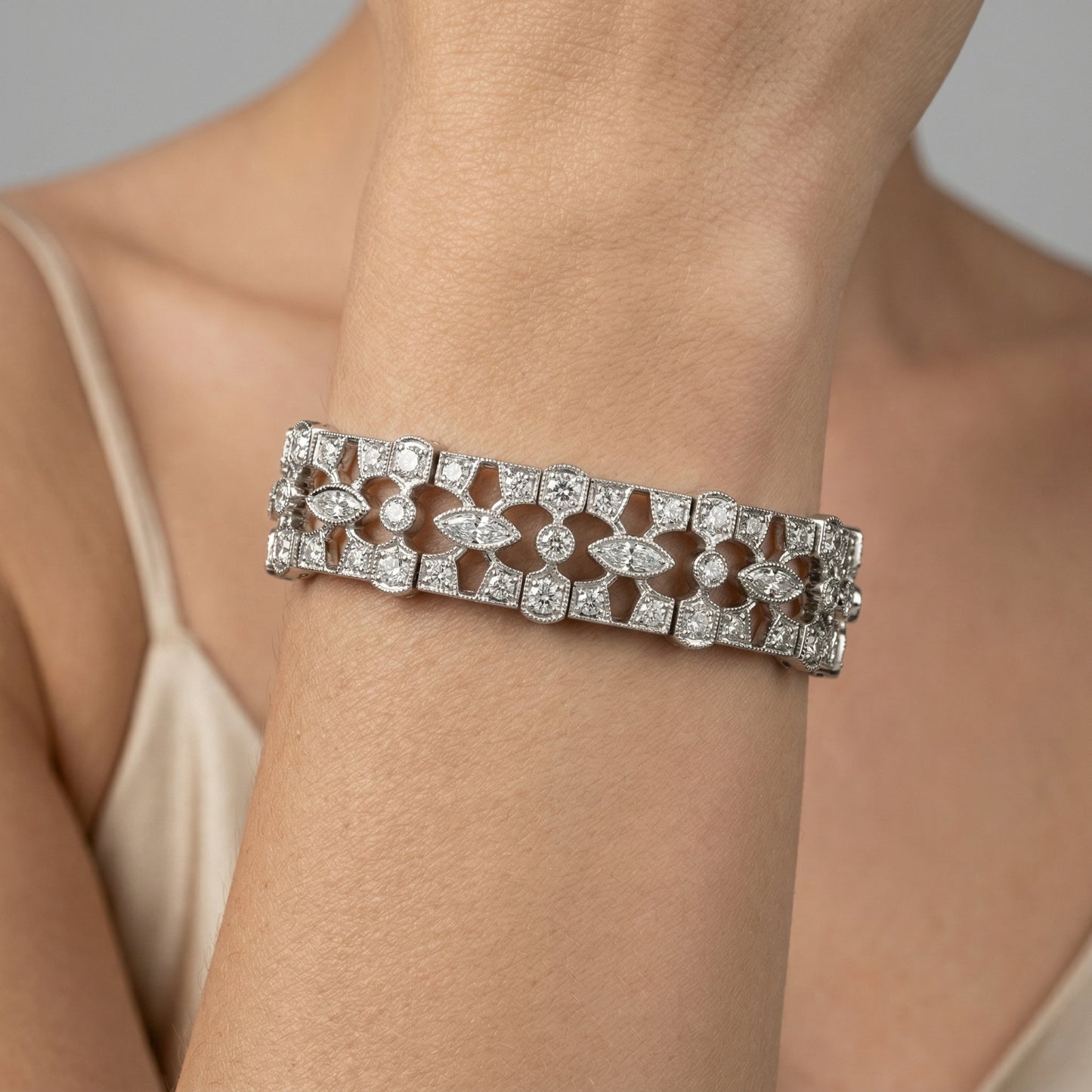 Vintage Diamond Stiff Bracelet