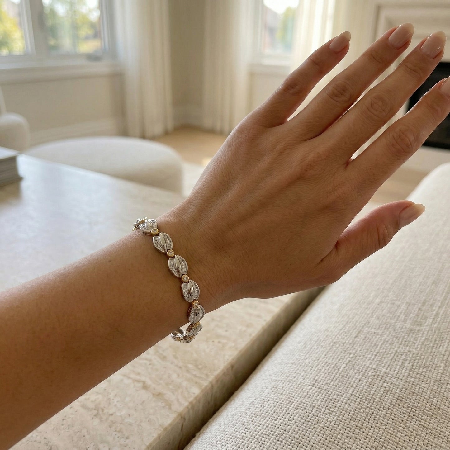 2-Tone Vintage Diamond Bracelet