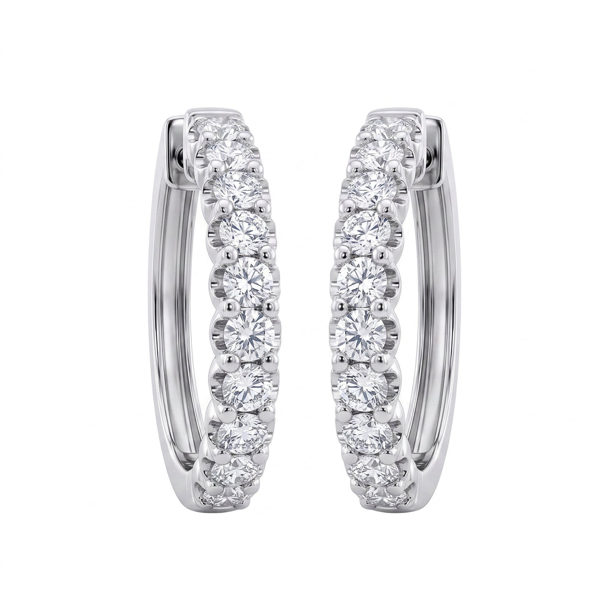 Diamond Hoop Earrings — 22 Diamonds