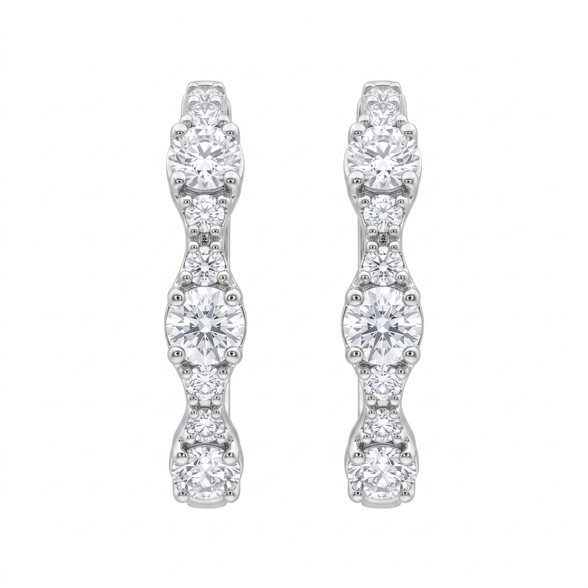 24-Diamond Hoop Earrings - white background view