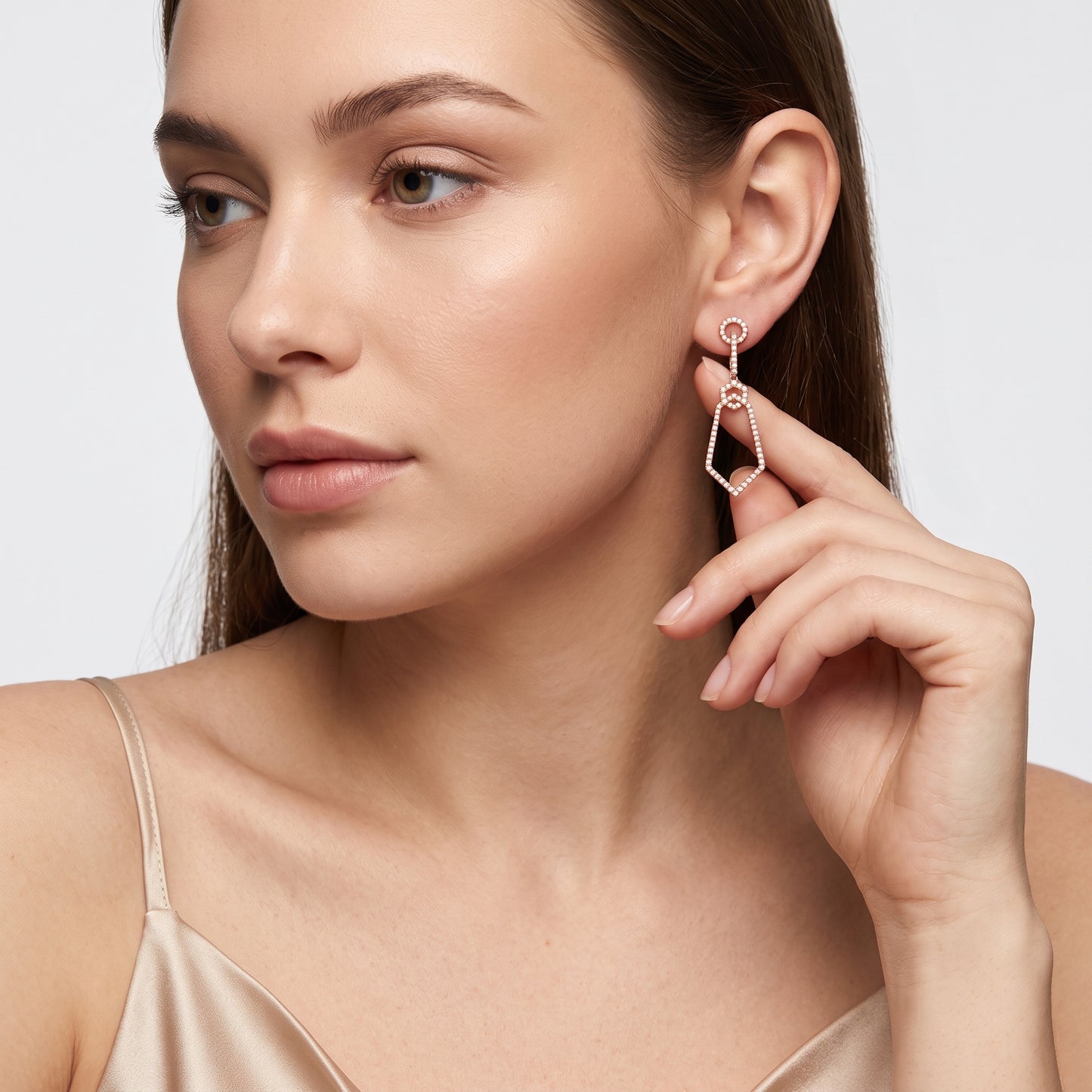 Geometric Diamond Kite Dangle Earrings