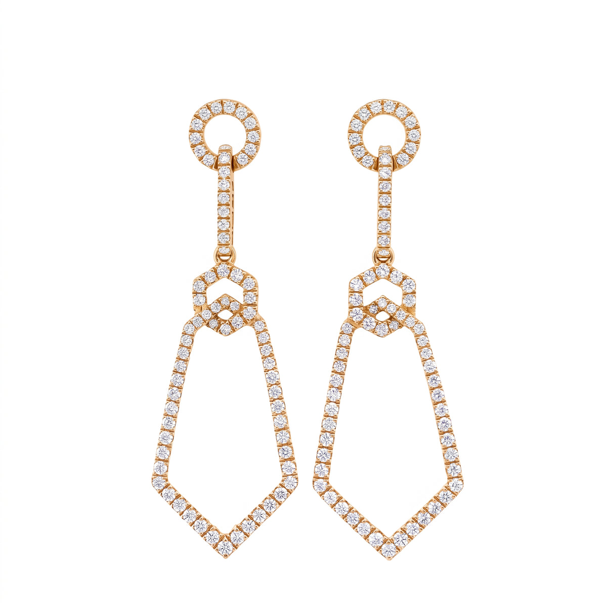 Geometric Diamond Kite Dangle Earrings