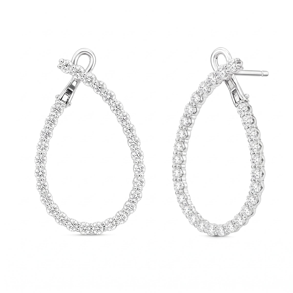2.76ct Round Diamond Pear-Shaped Hoop Earrings