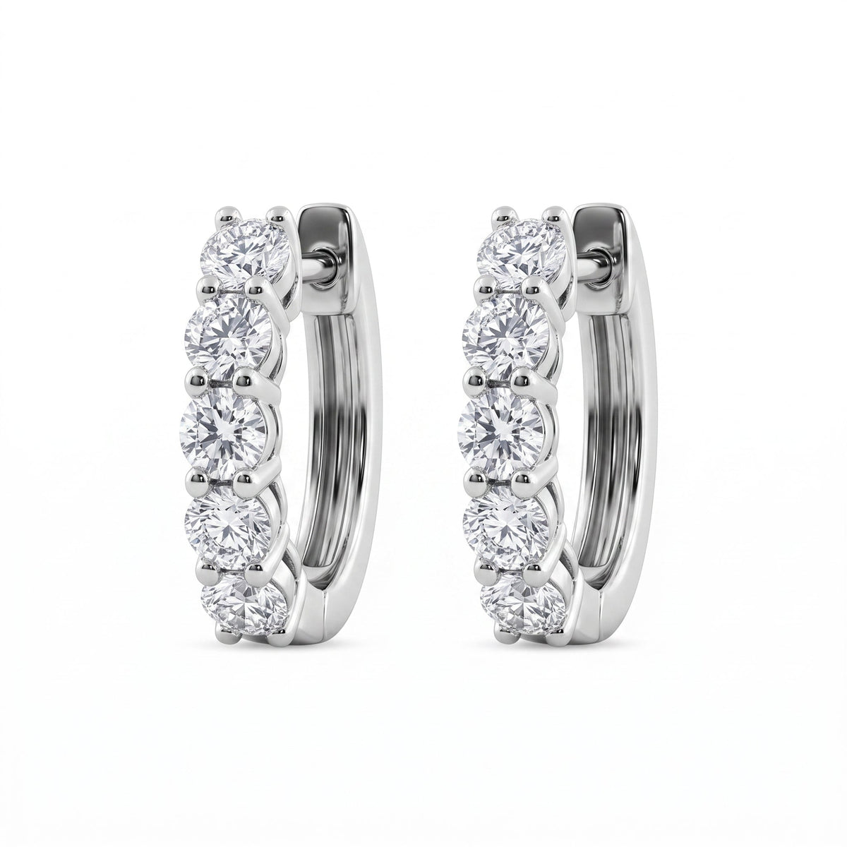 Diamond Huggie Hoop Earrings — 10 Diamonds