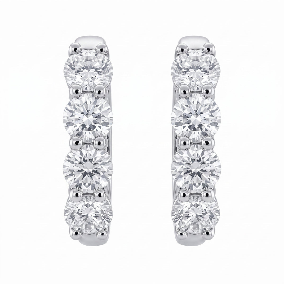 8-Diamond Baby Hoop Earrings