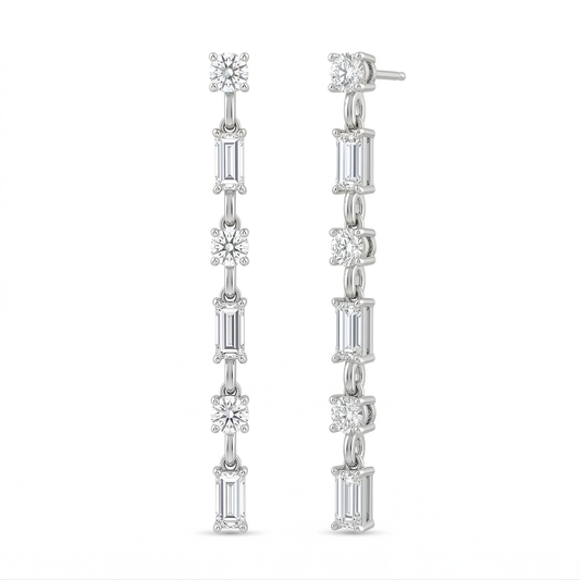 Diamond Long Dangle Earrings