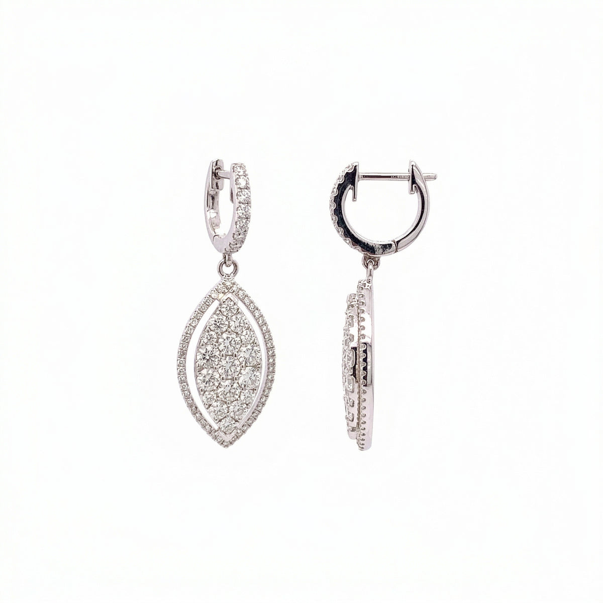 Diamond Marquise-shape Halo Earrings