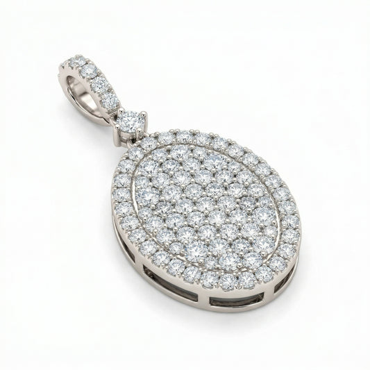 Pave Diamond Oval Pendant