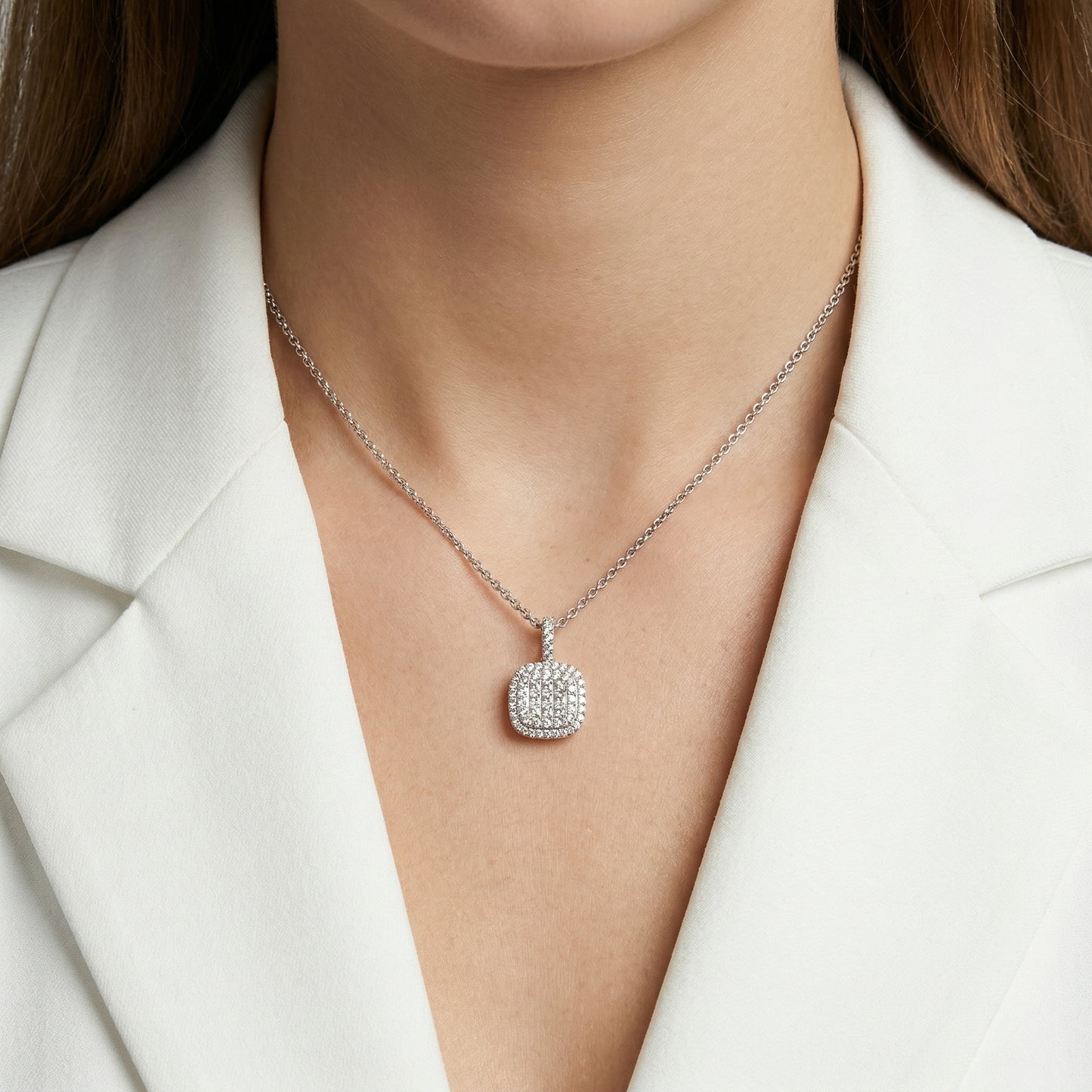 Princess Diamond Square Pendant