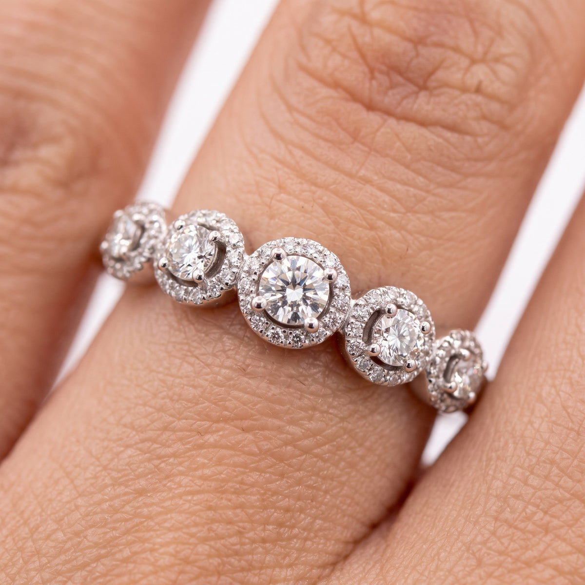 5 Round & 57 Single-Cut Diamond Band Ring