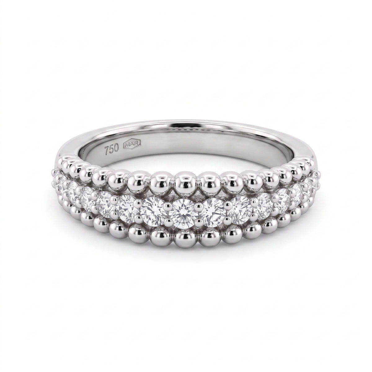15-Diamond Beaded Edge Ring