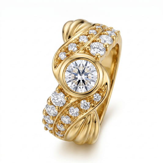 21-Diamond Prong & Pavé Ring