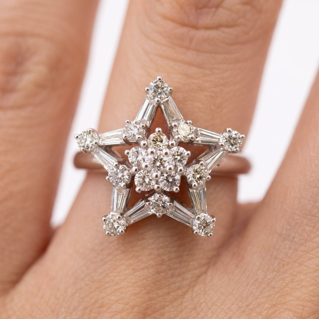 Open Star Diamond Ring