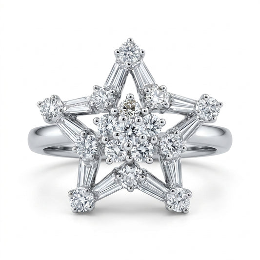 Open Star Diamond Ring