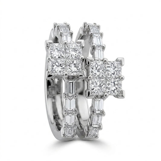 Double-Cluster Diamond Ring
