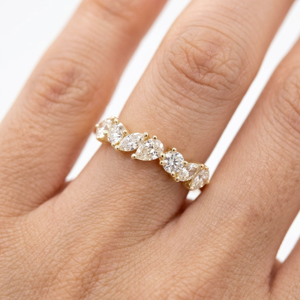 Pear, Marquise & Round Diamond Ring