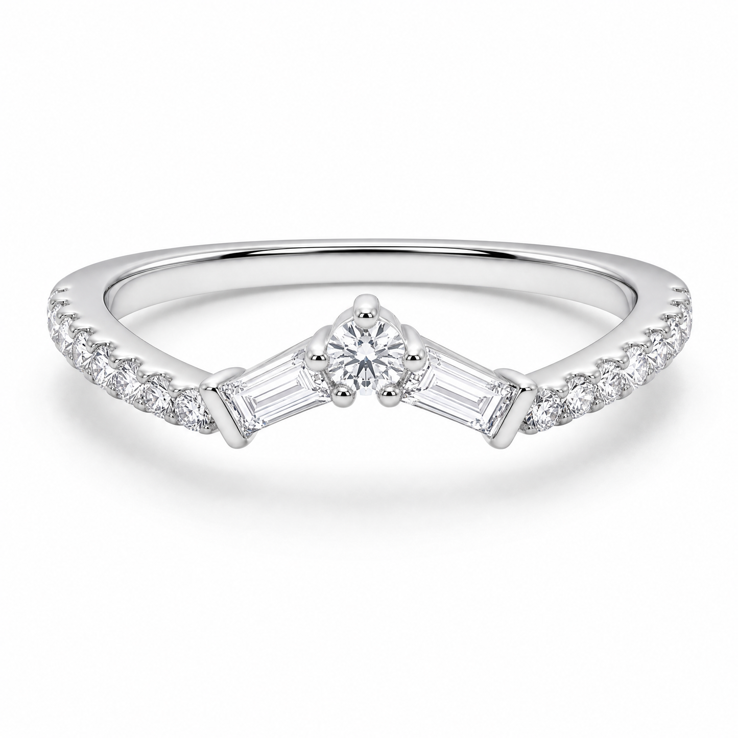 2 Tapered & 19-Diamond V Ring
