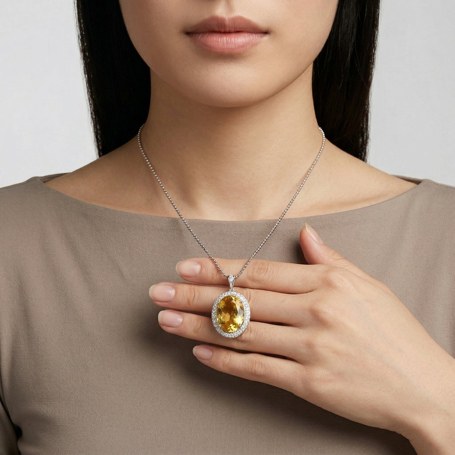 20.31 carat Golden Beryl Pendant