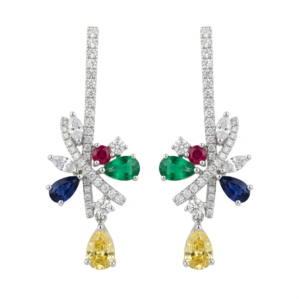 Chromatic Bloom Sapphire Earrings