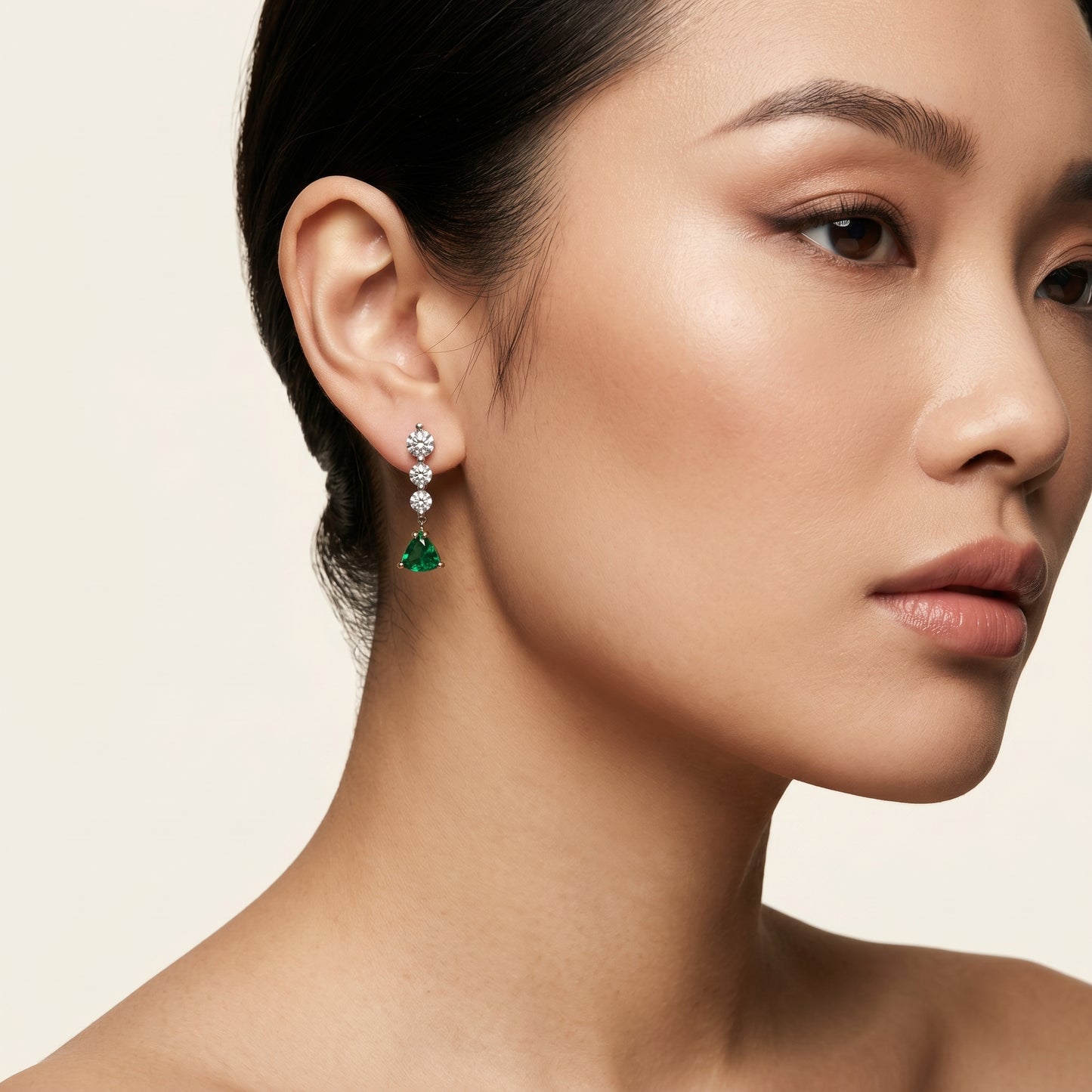Trillion Emerald Earrings