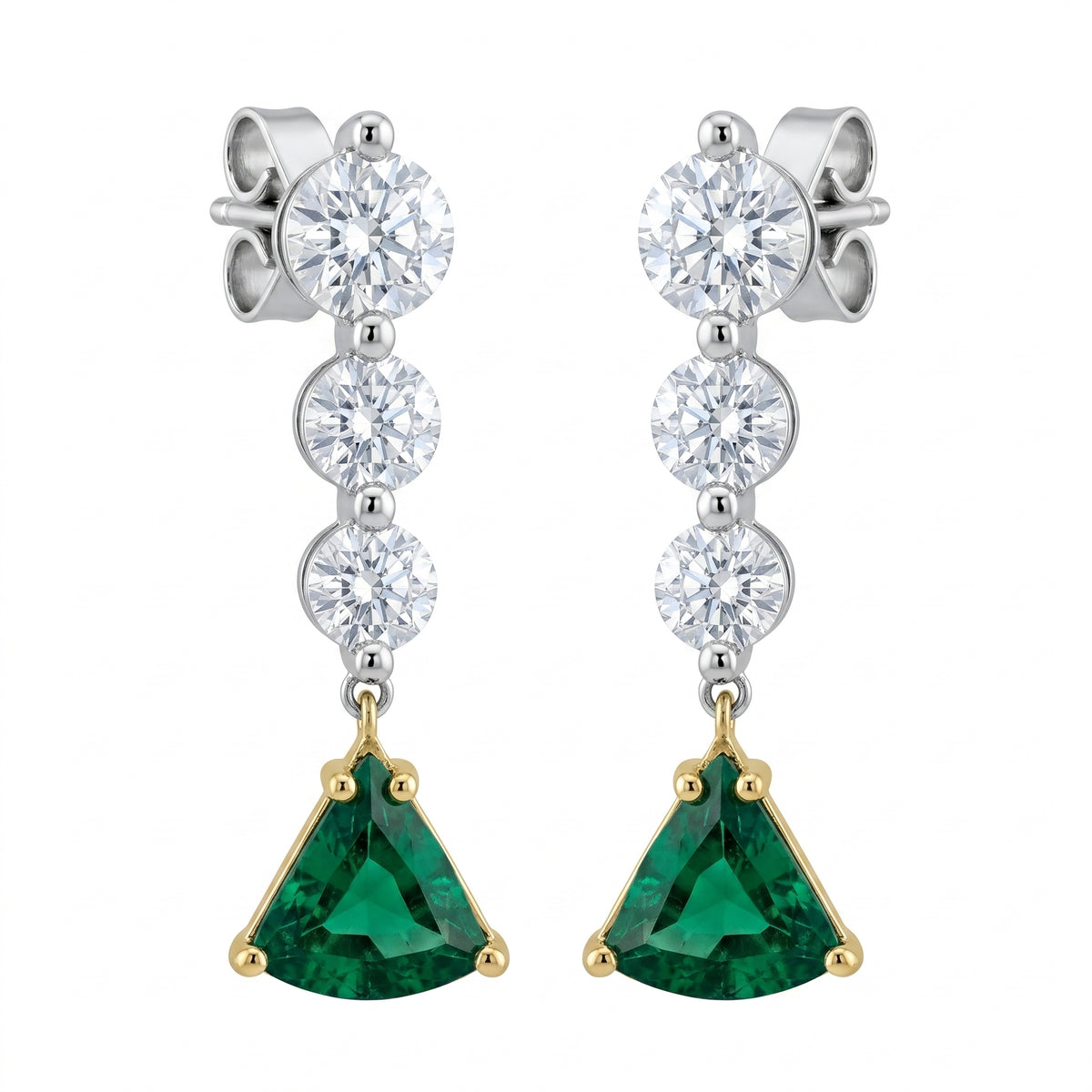 Trillion Emerald Earrings