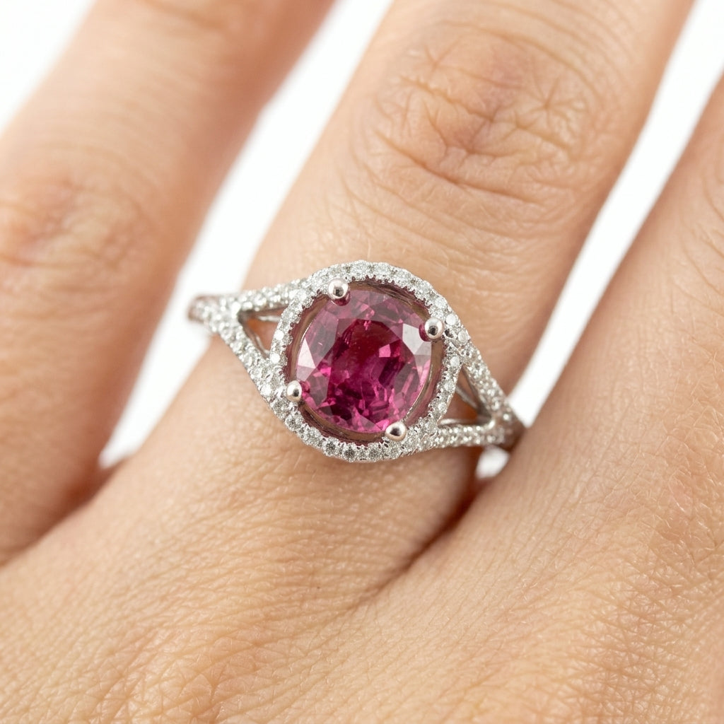 Oval Ruby & 62-Diamond Ring
