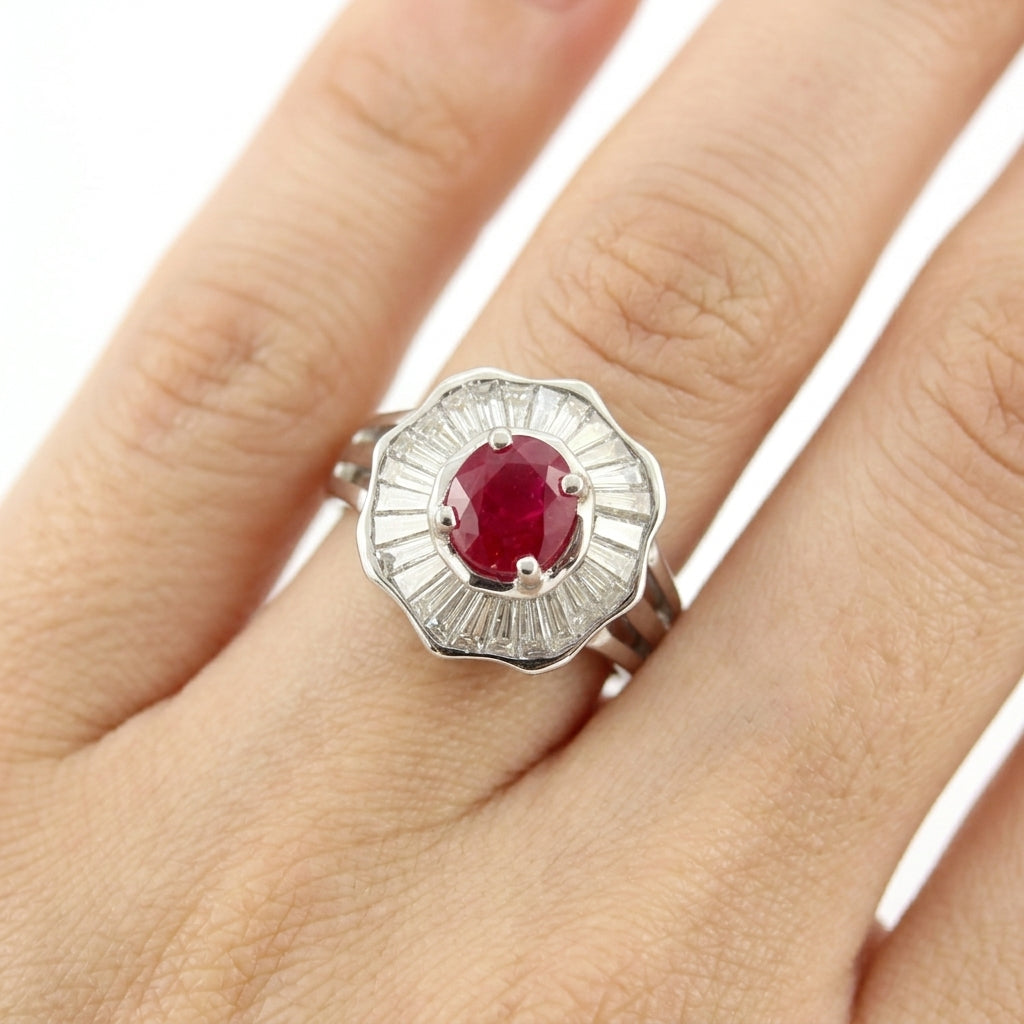 Ruby Ballerina Diamond Ring
