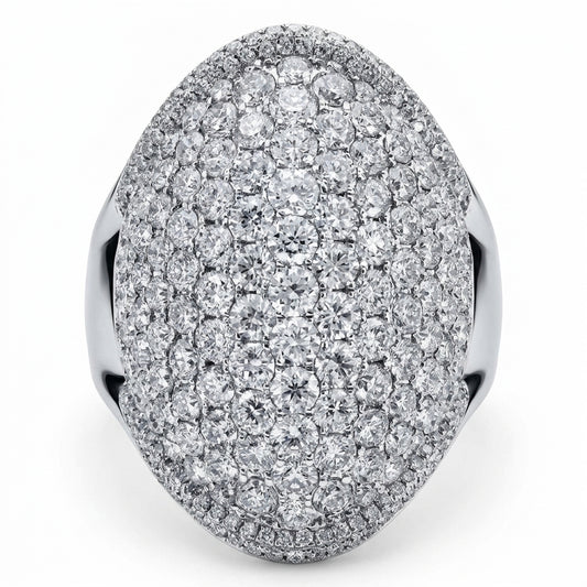 Diamond Pave Dome Cocktail Ring - white background