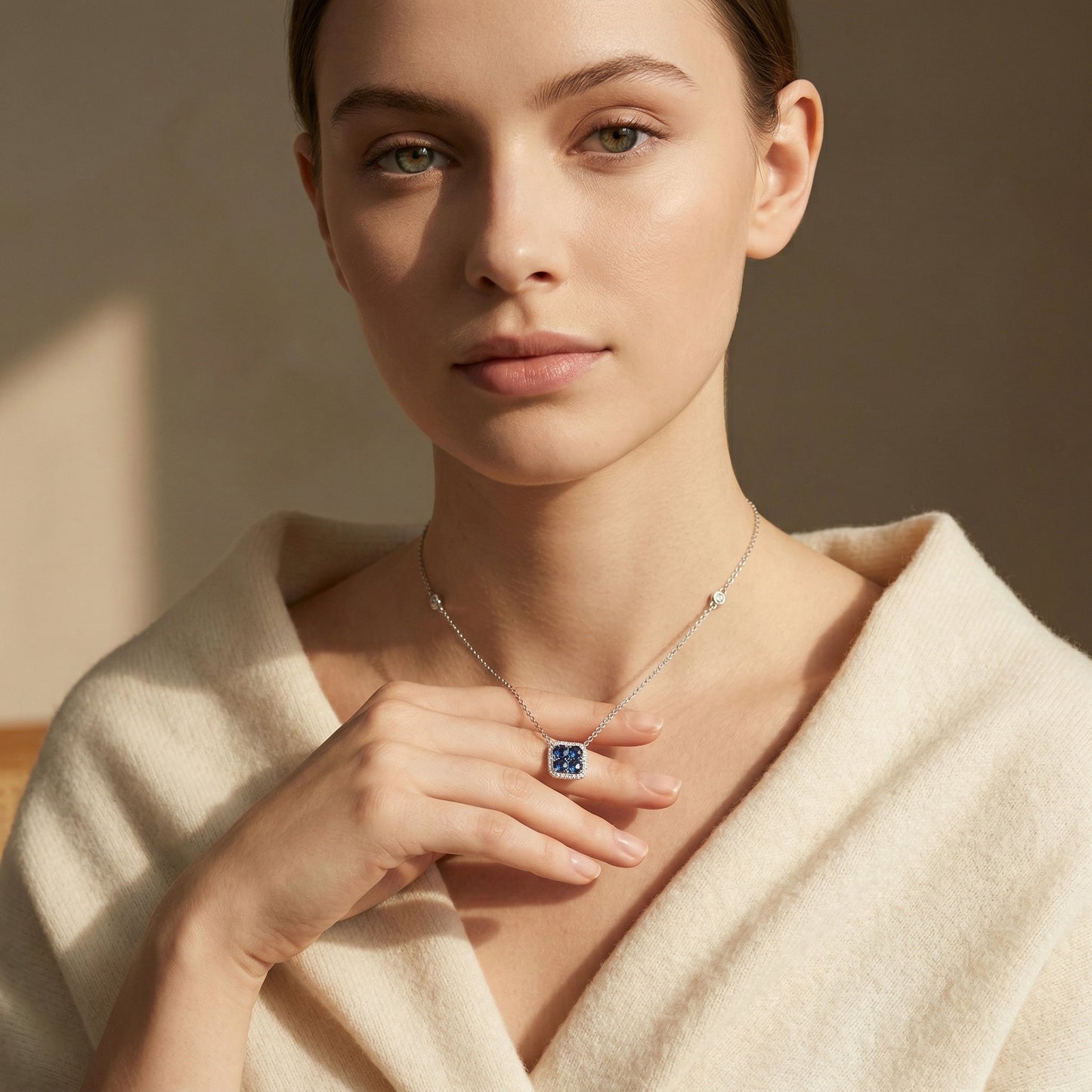 Sapphire Box Necklace