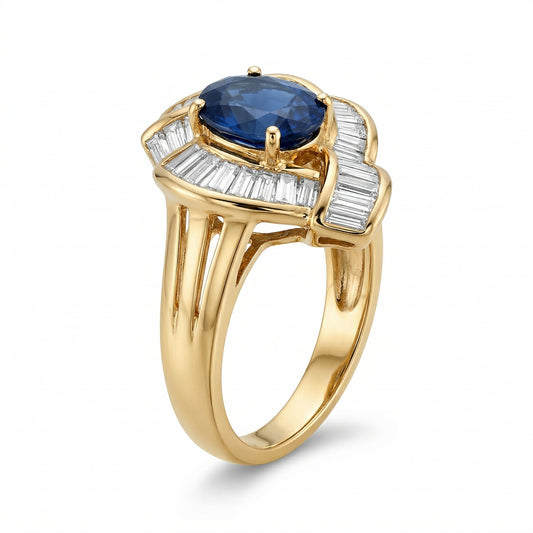 Vintage Sapphire Baguette Ring