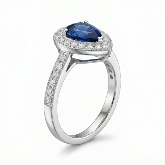 Sapphire Trillion Ring