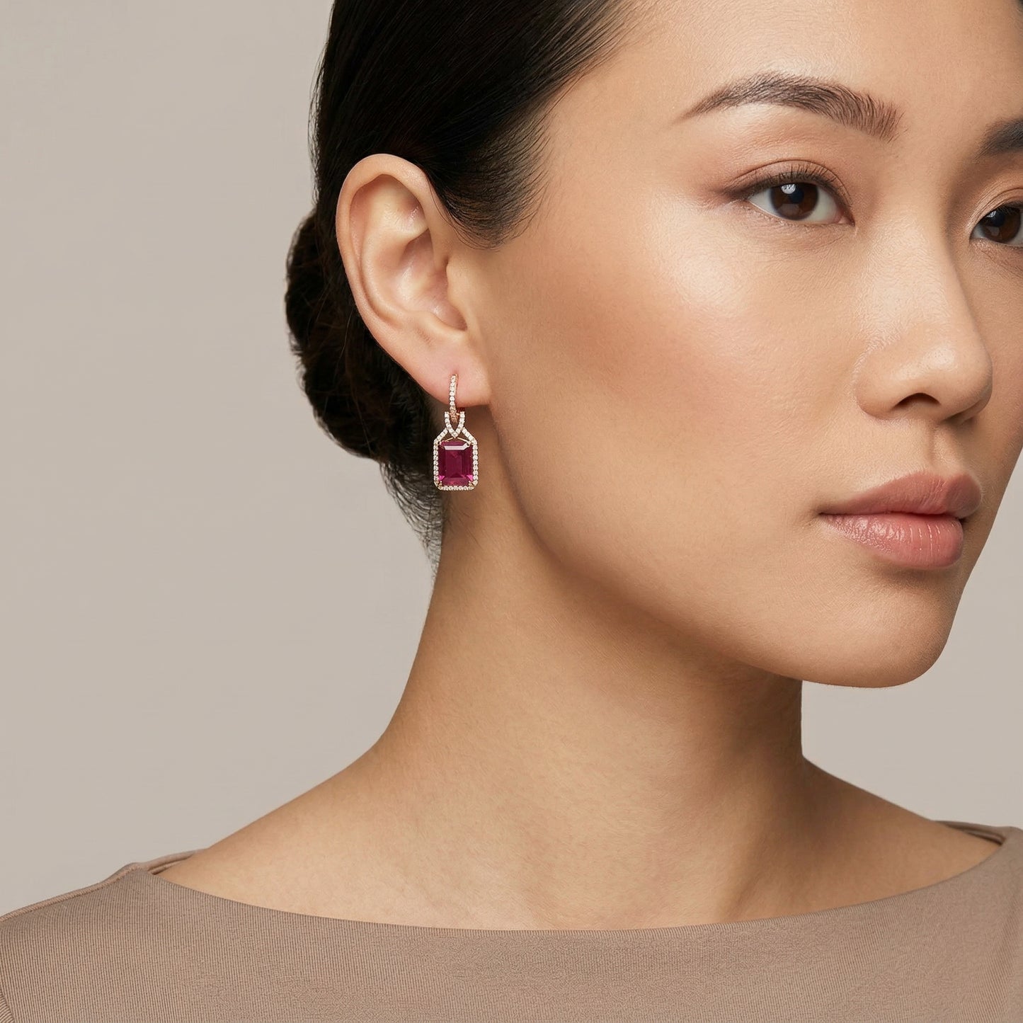 Red Tourmaline Earrings