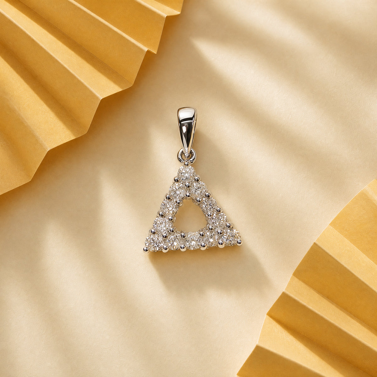 12 Round Diamond Triangle Pendant