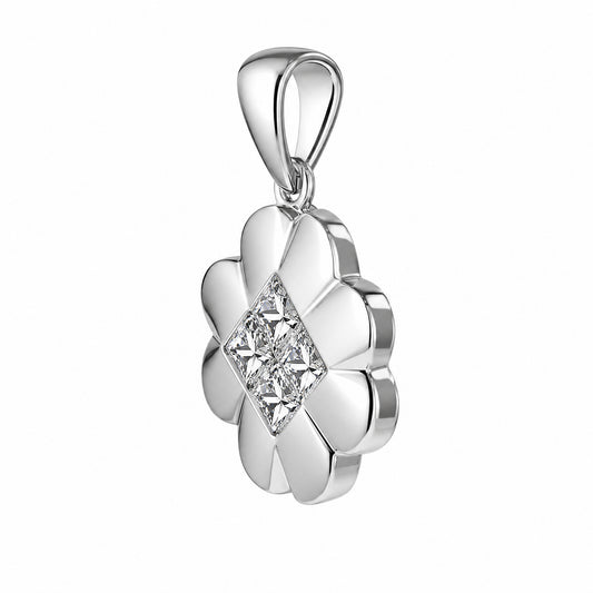 4 Princess-Cut Diamond Clover Pendant