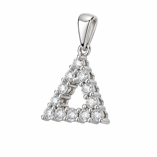 12 Round Diamond Triangle Pendant