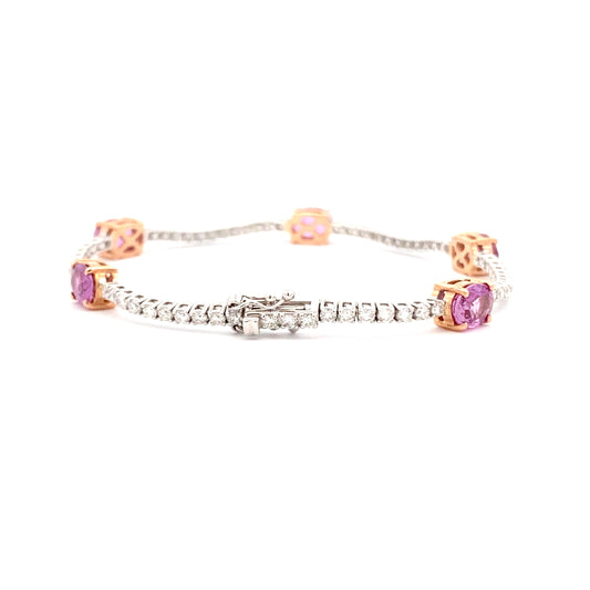 Pink Sapphire & Diamond Bracelet