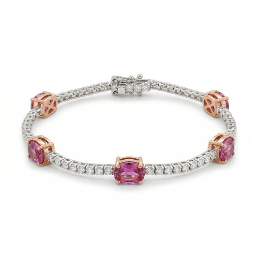 Pink Sapphire & Diamond Bracelet