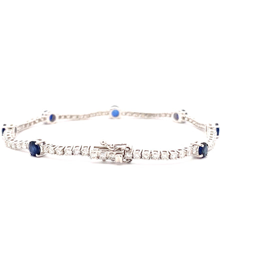 Round Sapphire & Diamond Bracelet