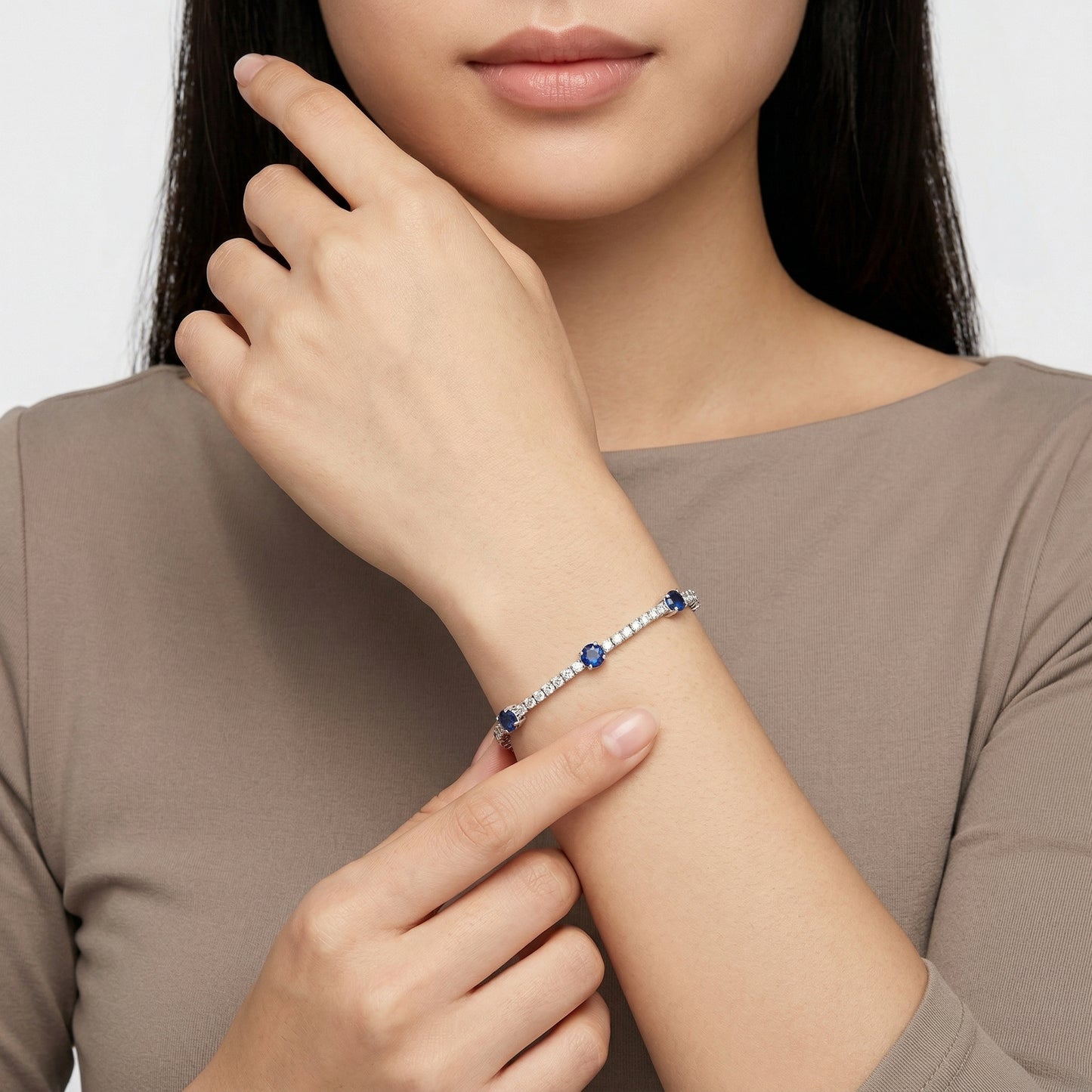 Round Sapphire & Diamond Bracelet