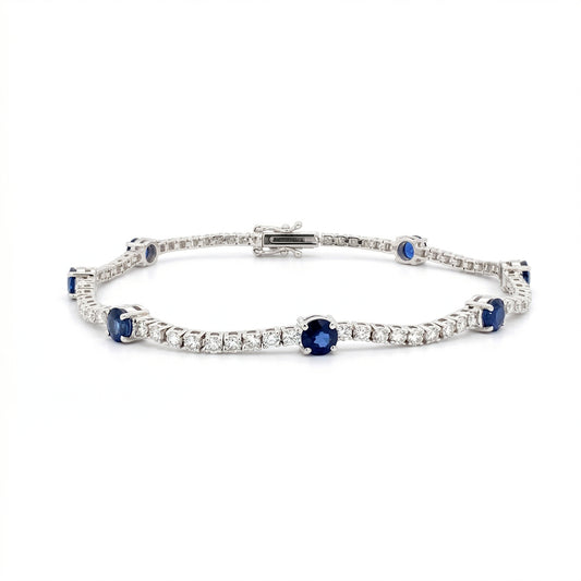 Round Sapphire & Diamond Bracelet
