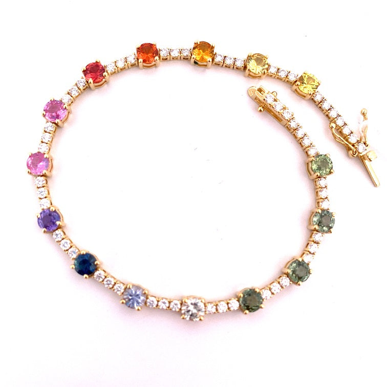 Fancy Sapphire & Diamond Bracelet - China Art & Jewelry